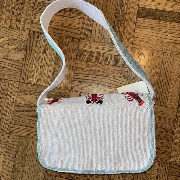 Sol And Mer Beaded Viral Lobster Bag Womens Coastal Purse Handbag Shoulder NEW - Picture 4 of 10